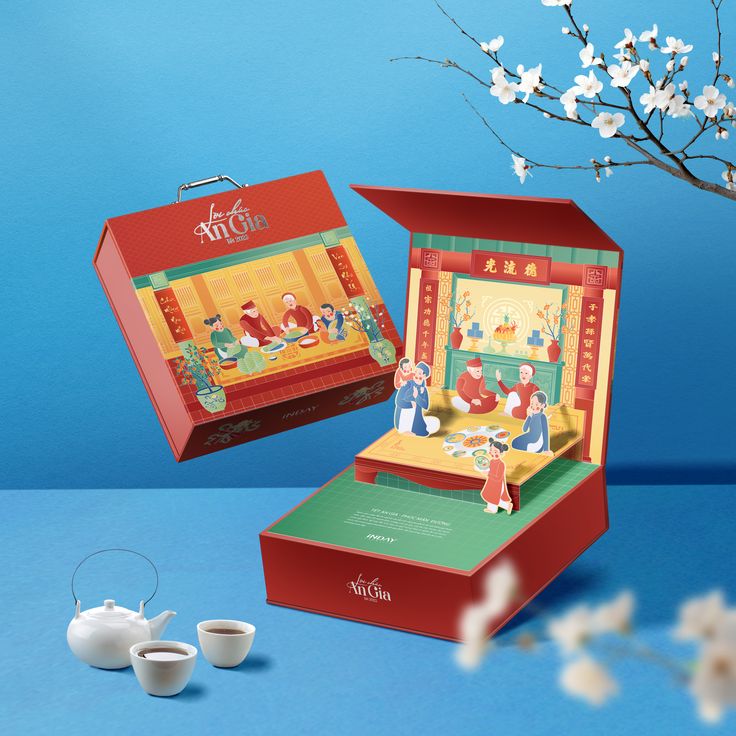Hộp bánh Trung Thu vuông cao cấp – Thiết kế tinh tế và sang trọng